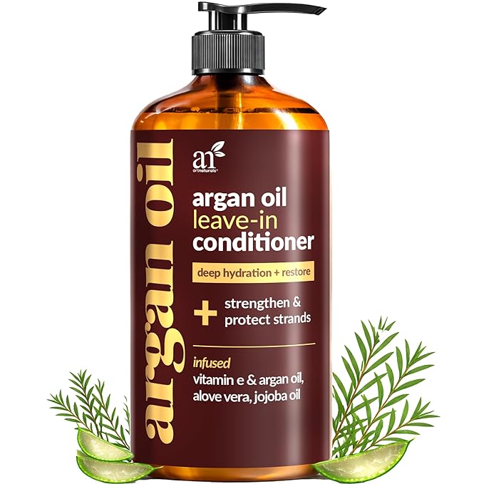 Artnaturals Argan Oil Leave-In Conditioner - (12 Fl Oz / 355ml) - Made with Organic and Natural Ingredients - for All Hair Types – Treatment for Damaged, Dry, Color Treated and Hair Loss (ANHA-0802)