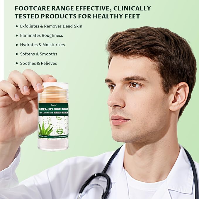 Urea 60% Cream with 2% Salicylic Acid – Maximum Strength Foot, Hand and Elbow Cream for Dry, Cracked Skin, Toenail Softening with Aloe Vera,Tea Tree & Jojoba Oil 2.65 oz.