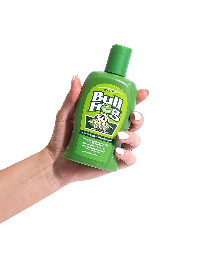 Bullfrog Sunscreen Amphibious Lotion SPF 50 | Oxybenzone & Octinoxate Free | Broad Spectrum Moisturizing UVA/UVB, 5oz…