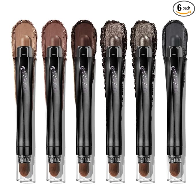 LUXAZA PRO 6PCS Neutral Eyeshadow Stick Makeup Set, Matte Cream Eye Shadow Eyeliner Brightener Pencil Crayon - B3 Iced Oat