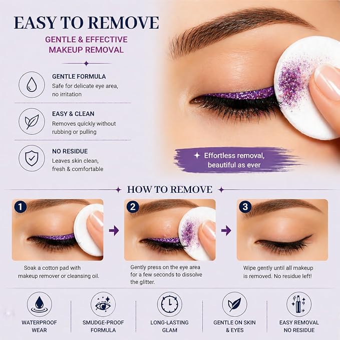 10 Colors Liquid Glitter Eyeliner Metallic Shimmer Glitter Eyeshadow Pigment Eyebrown Shimmer Waterproof Face Lips Art for Party Festival Makeup