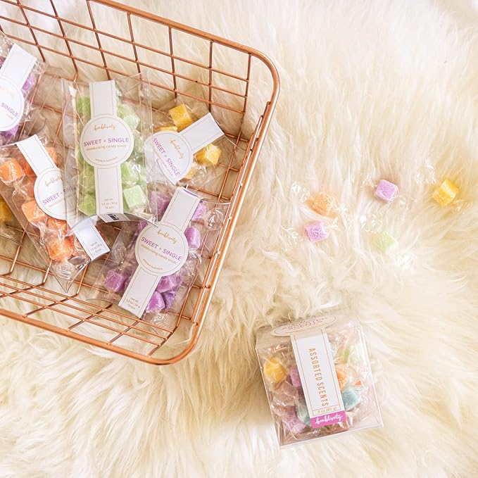 Bonblissity Sugar Scrub Candy 36pcs, For Exfoliating Hands, Feet Turns into Lotions l Sweet Satsuma, Mango Sorbet, Fresh Lemongrass