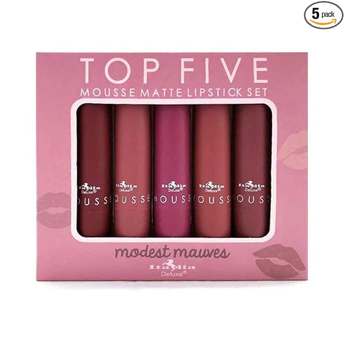 Italia Deluxe Top Five Mousse Matte Lipstick Set Modest Mauves