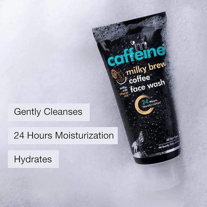 mCaffeine Milky Brew Face Wash - Almond Milk for Unisex - 2.53 oz Cleanser
