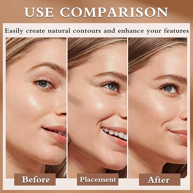 Cool Toned Contour Stick Makeup,Blendable and Smooth Cream Contour Stick,Lightweight Face Shaping Cream Bronzer Stick for contorno maquillaje - 01 Gray Brown