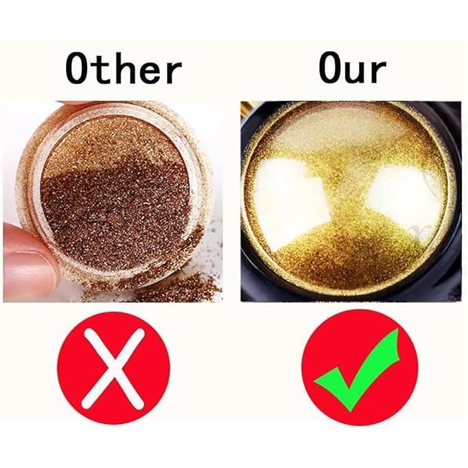Holographic Mirror Gold Chrome Nail Powder Glitters Effect Metallic Dust Sequins UV Gel Gold Nail Chrome Powder Pigment for Nail Art Decoration