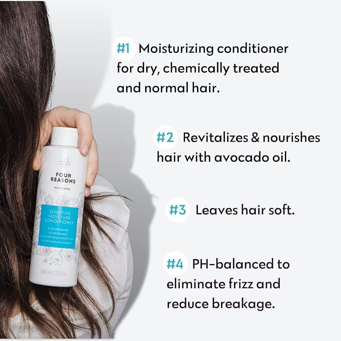 No nothing Sensitive Moisture Hair Conditioner for Women - Hydrating & Moisturizing, Unscented, Fragrance Free & Hypoallergenic Conditioner for Sensitive Sclap - for All Hair Types - Travel Size