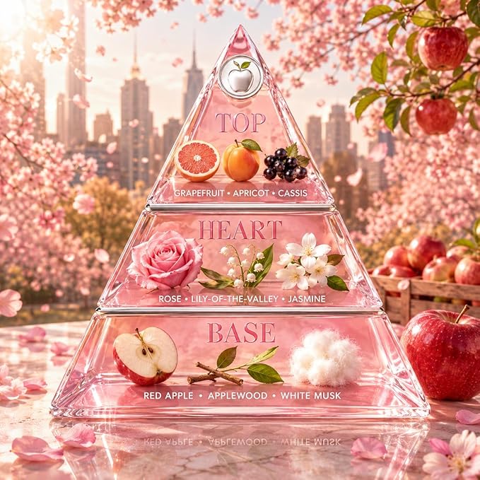Big Apple Pink Eau de Parfum for Women, 100ml / 3.4 fl oz Long-Lasting Perfume Spray, Fresh Fruity Floral Fragrance with Grapefruit, Apricot, Rose, Jasmine & Red Apple, Cruelty Free & Vegan