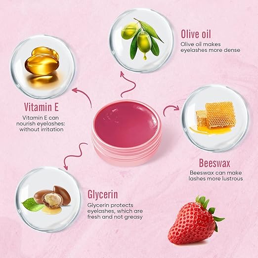 PERMANIA Lash Lift Balm, New Eyelash Lifting Adhesive，0.35oz/10g Lash Lift Glue Strong Viscosity and Water Solubility for Lash Perm Kit (Strawberry)