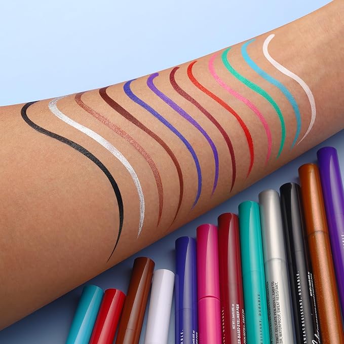 LANGMANNI 4 Colors Matte Liquid Eyeliner Set, Neon Colorful Pigmented With Long-lasting, Smudgeproof & Waterproof Eye Liner Makeup for Bold & Stunning Looks - Gift for Girls(#789101112)