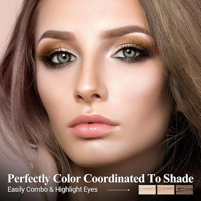 LUXAZA PRO BROWN NEUTRAL Eyeshadow Stick Makeup 6PCS Set, Metallic Shimmer Matte Cream Eye Shadow Eyeliner Brightener Pencil Crayon - BROWN NEUTRAL
