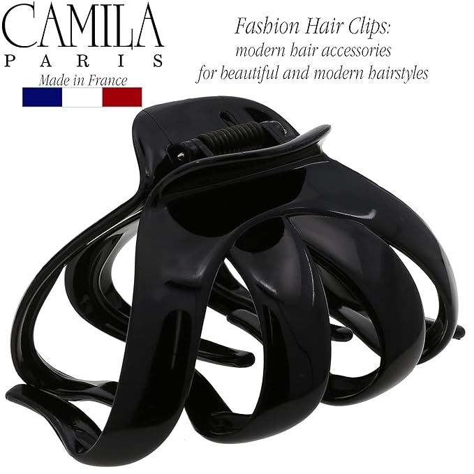 Camila Paris CP3459 French Octopus Hair Clip, Large Hair Clips for Thick Hair, Big Hair Claw Clip for Long Hair, Durable Girls Hair Clips for Women for Wavy Hair, Strong No-Slip Grip. Made in France