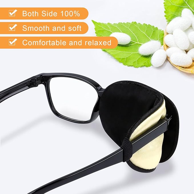 eZAKKA Eye Patches for Adults Kids, Eye Patch for Glasses, Medical Soft Eye Patch for Lazy Eye Amblyopia Strabismus and After Surgery(Light Yellow + Light Gray)