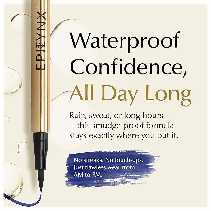 EPILYNX Liquid Eyeliner - Hypoallergenic Eyeliner with Fine Brush Tip, Long-Lasting Waterproof Eye Liner - Cruelty-Free, Vegan, Gluten-Free, Smooth Application Liquid Eye Liner, Blue 2mL