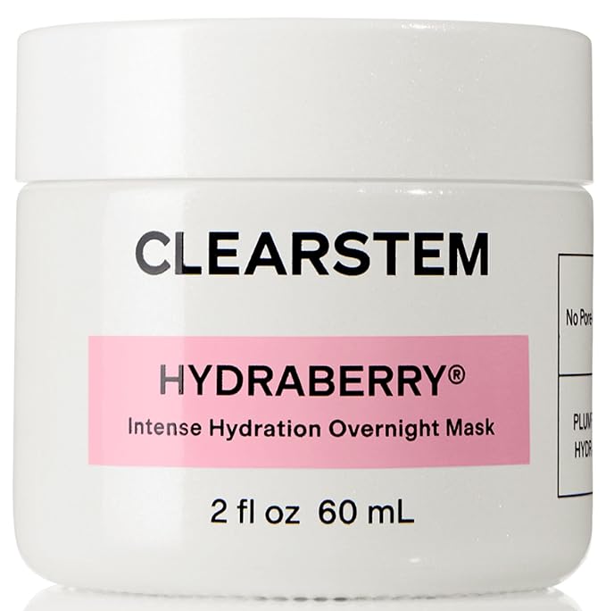 CLEARSTEM HYDRABERRY Hydrating Face Mask for Women - Night Mask for Sleeping for Women with Ceramides, Arnica & Magnesium PCA - Overnight Mask for Evening Hydration to Nourish & Protect Skin Barrier