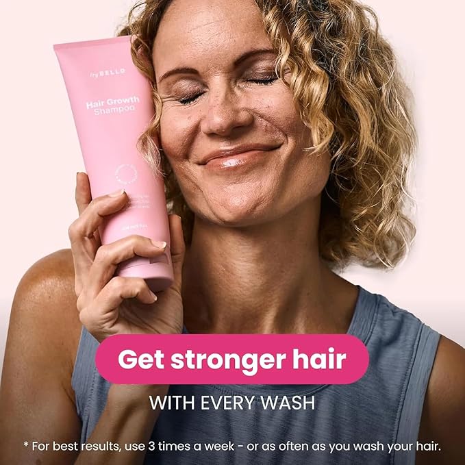 Trybello Hair Growth Shampoo | Natural Thickening & Scalp Detox | Aloe Vera, Turmeric, and Urucum Extract | Sulfate-Free, Vegan, Anti-Hair Fall Formula | For Any Hair Type | 4 Pack Combo