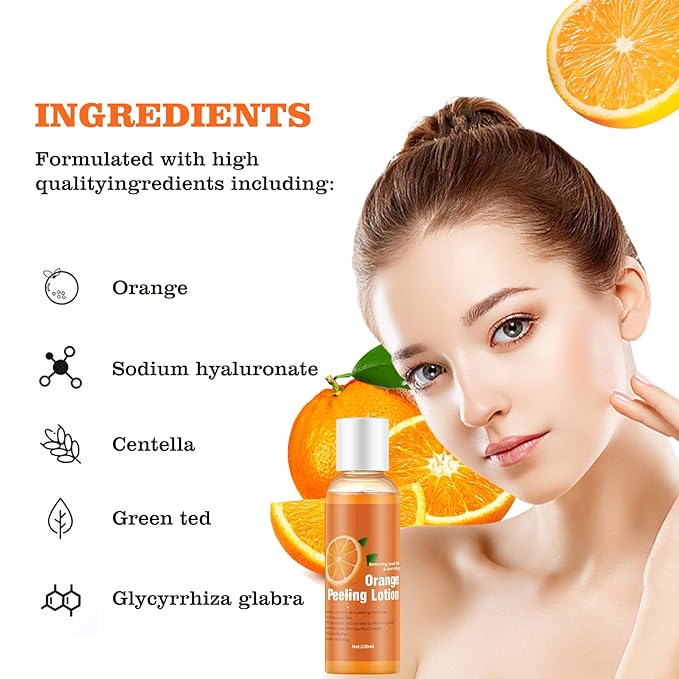 Vitamin C & Peel Off Face Mask for All Skin Types, Orange Peeling Lotion Gentle Exfoliating Blackhead Remover Poreless Deep Cleanse Purifying Hand Masks for Face Arms Neck Gifts