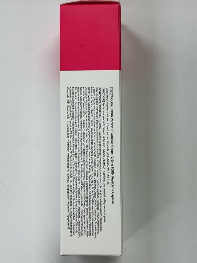 TOSOWOONG PDRN Peptide 12 Capsule Cream, Salmon DNA 10,000ppm, 12 Peptides Moisturizer for Anti Aging, Wrinkle & Fine Lines, 8 Hyaluronic Acids Hydration, Korean Skincare, 50ml / 1.69 fl. oz.