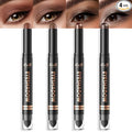 LANGMANNI 4Colors Dual-Ended Cream Eyeshadow Stick Set – Silky Smooth, Waterproof & Transfer-Proof, Built-in Blender Brush, All-Day Matte & Shimmer Wear Eye Makeup(#13+14+15+16)