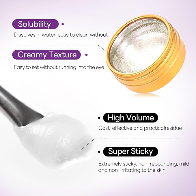 Lash Lift Glue Balm Eyelash Lifting Perm Lavender Strong Hold Lash&Brow Perm Glue Balm Brow Adhesive Powerful Sticky Brow Lamination 0.35Oz/10G