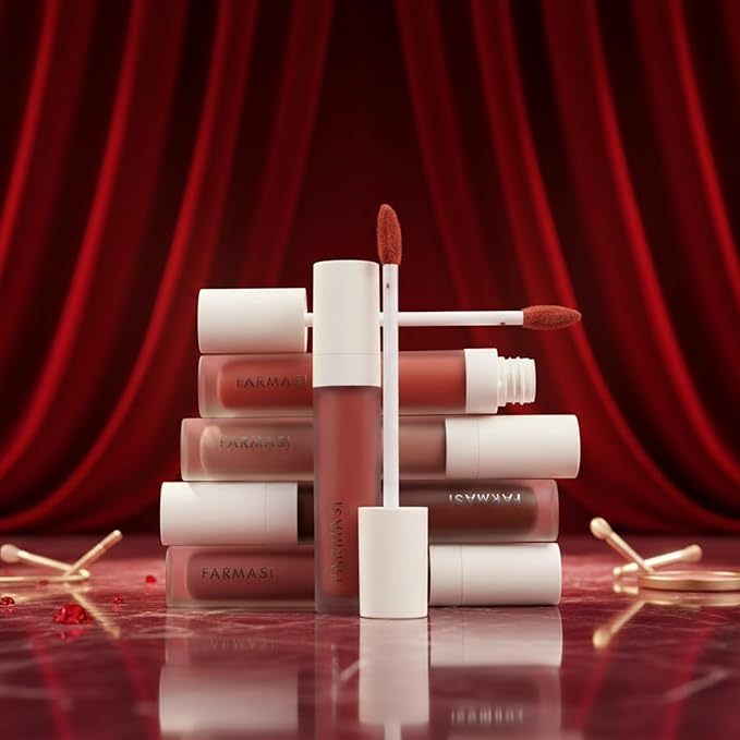 FARMASi Make Up Matte Liquid Lipstick, Long-Lasting and Ultra-comfortable, High-Impact, Lightweight, Organic, Pure Pigments (Cool Beige)