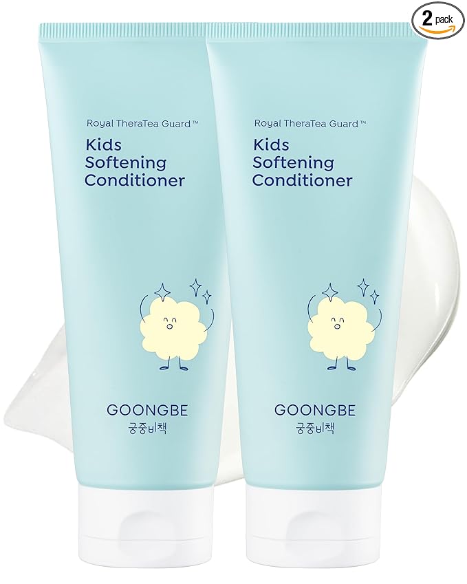 GOONGBE Kids' Softening Hair Conditioner - Korean Kids Glossy Hair Conditioner for Weak, Frizzy and Tangle Prone Hair - Silicone-Free Formula - Allergen Free Scent, 6.76oz. 2 Pack
