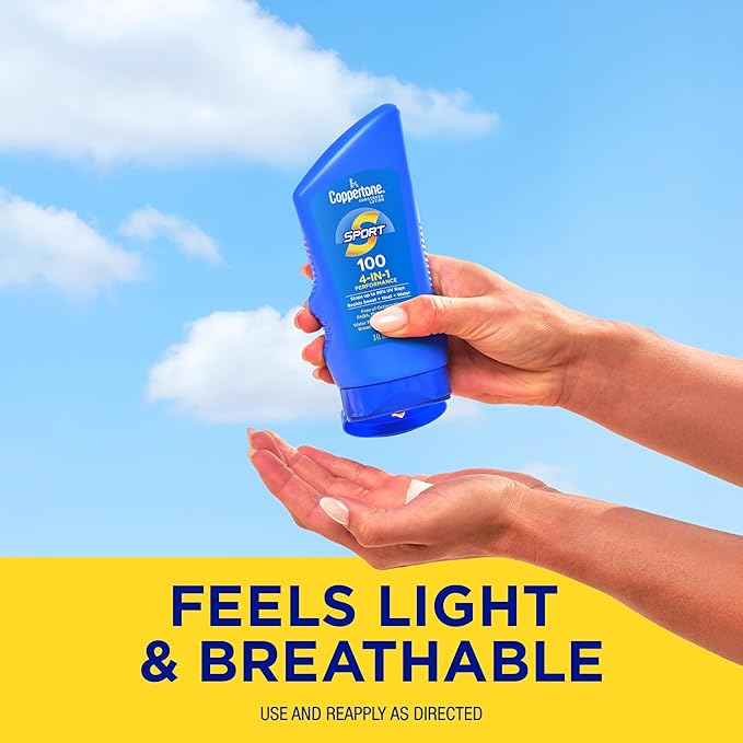 Coppertone SPORT Sunscreen Lotion Broad Spectrum SPF 100 (3 Fluid Ounce) (Packaging may vary) (Pack of 12)