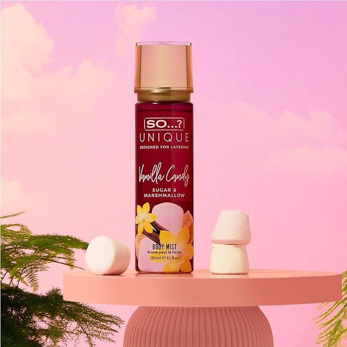 So...? Unique Vanilla Candy Body Mist - Delightful Perfume for Women - Sweet, Fruity Vanilla Perfume with Peach and Rose - Gifts for Women - 5.1 oz