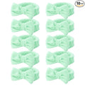 Casoty 10 Pcs Green Face Wash Headbands, Spa Gifts for Women Girls, Soft Coral Fleece Skincare Headband, Bow Hair Bands, Spa Headbands for Face Washing Shower Skin Care Yoga