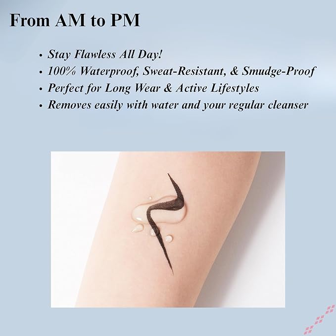 ３６５０ 3650 Long-Lasting Liquid Eyeliner In Chocolate Brown| Waterproof, Smudge-proof, Quick Drying Eye-Liner | Safe For Sensitive Eyes and Contact Lens Wearers