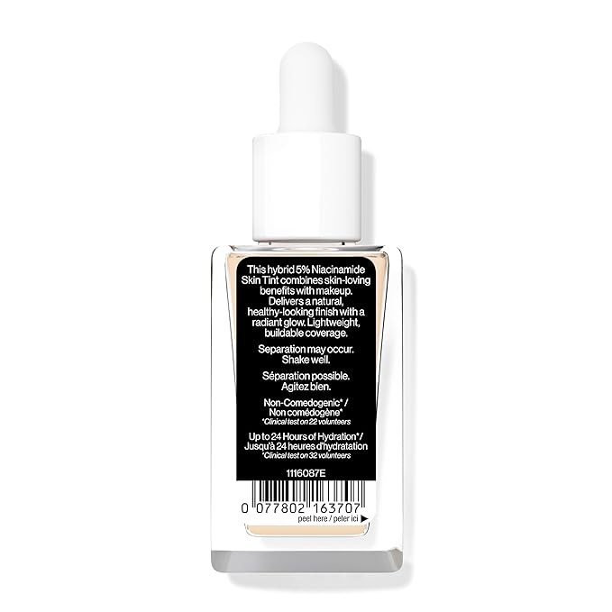 wet n wild Bare Focus Skin Tint, 5% Niacinamide Enriched, Buildable Sheer Lightweight Coverage, Natural Radiant Finish, Hyaluronic & Vitamin Hydration Boost, Cruelty-Free & Vegan - Fair (Pack of 2)