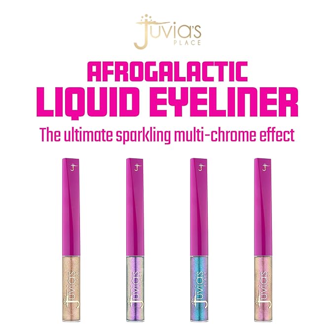 Juvia's Place Afrogalactic Glitter Liner Star Girl - Glitter Liner Liquid, Waterproof, Multi-Dimensional Gel, Metallic Liquid, Holographic, and Iridescent