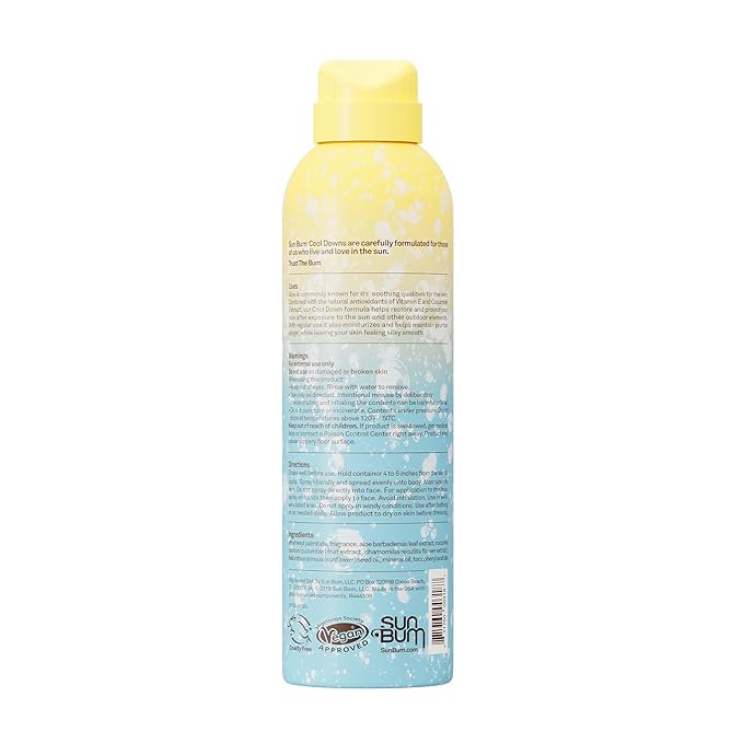 Sun Bum Cool Down Aloe Vera Spray - Vegan After Sun Care to Soothe and Hydrate Sunburn - 6 oz