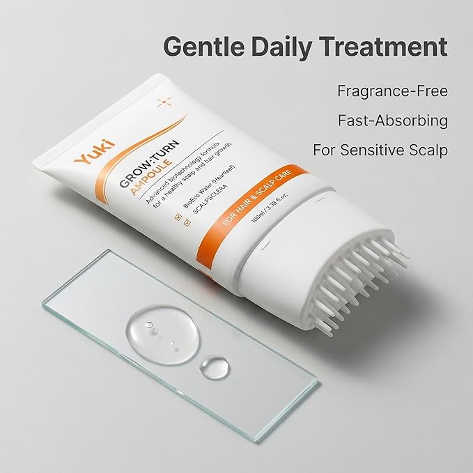 Yuki Hair Growth Serum With Built-In Scalp Brush, Heartleaf-Derived Exosomes To Revitalize, Scalp Serum For Hair Growth, Stronger Healthier Roots, Lightweight, Non-Greasy Feel