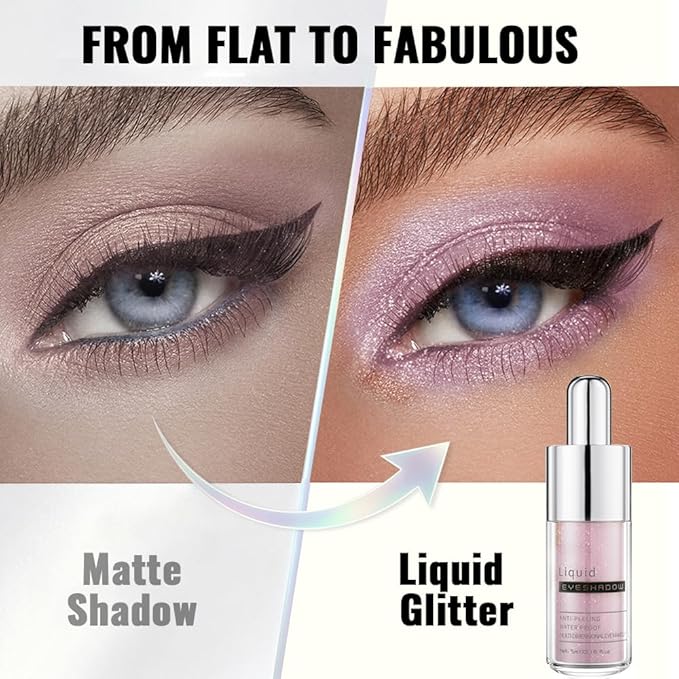 Cherry Pink Shimmer Liquid Eyeshadow, High Pigment Blendable Eye Makeup for Older Women, Long Lasting Lightweight Travel Friendly Buildable, Suitable for All Eye Shapes, Glitter Finish 09#