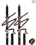 Black Brown Waterline Eyeliner Gel Pencil, Long Stay Eyeliner Waterline Waterproof Smudge-Proof, Safe for Sensitive Eyes, Eye Liner Brightener Pen with Sharpener, Soft Cream Rich Color Eye Makeup Pen
