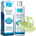 Roycederm Seborrheic Dermatitis & Psoriasis Shampoo with Scalp Massager Brush – Scalp Cleansing & Comfort Care Set for Dry, Itchy, Flaky Scalp, Dandruff & Buildup Support