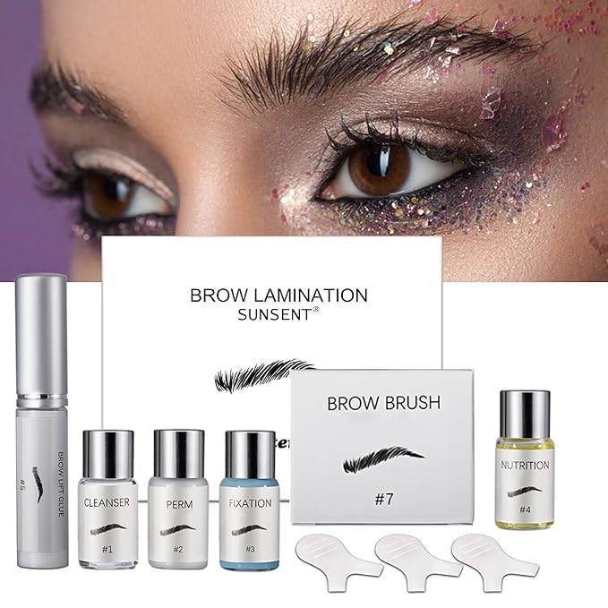 Eyebrow Lamination Kit – DIY Brow Lift Kit for Fluffy, Natural & Fuller Brows, At-Home Brow Perm & Styling Tools, Easy to Use, Long-Lasting Salon Results Up to 6 Weeks