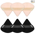 Pimoys 6 Pieces Powder Puff Face Triangle Makeup Sponge Soft Velour Puffs for Loose Powder Setting Powder Blender Foundation Sponge Beauty Makeup Tool for Women