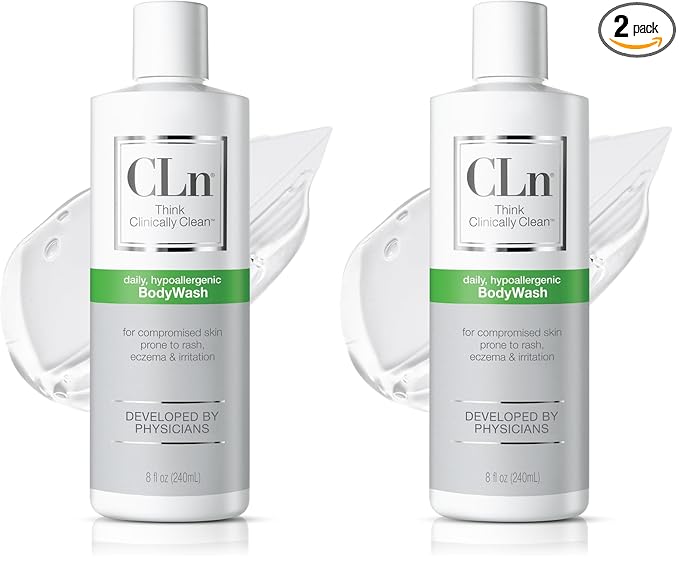 CLn® BodyWash –Non-Drying Body Wash, For Compromised Skin Prone to Eczema, Dermatitis, Rash & Hidradenitis Suppurativa, Fragrance-Free & Paraben-Free, 8 fl oz. (Pack of 2)