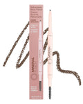 Mineral Fusion Retractable Brow Pencil (Dark Brown) - TZR 2025 Beauty Heroes Award Winner - Shape & Define Eyebrow with Blending Spoolie Brush - Velvety Smooth, Long-Lasting Color - Vegan Formula