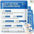 ABOTE Collagen Facial Sheet Mask - Overnight Jelly Gel Transforming from White to Transparent for Glass Glow Skin, Boost Elasticity, Even Skin Tone & Hydrate, 1.23oz (35g) x 4 Pack