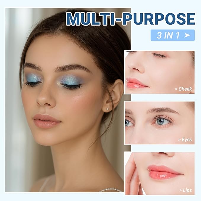 Refillable Eyeshadow Palette - Matte/Glitter/Duo-Chrome Pressed Powder & Cream Formula, Neutral/Shimmer/Smokey Multichrome, Travel-Friendly Iron Pan Refills (Chameleon, D61)