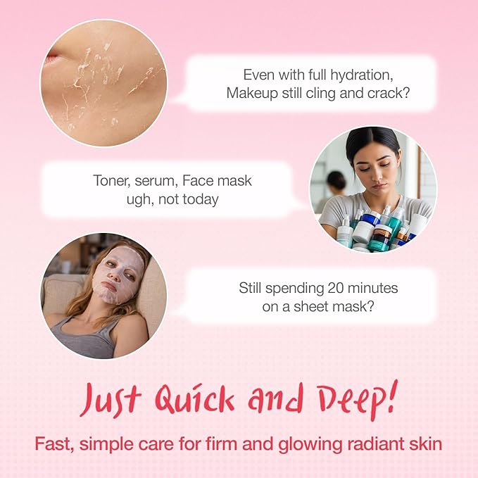Quick & Deep Bubble Serum, 3 in 1 Skincare Formula – Collagen for Supple, Visibly Radiant Skin – Quick-Absorbing Micro-Bubble Formula – Hydrates Dull Skin in One Step,3.28 fl oz