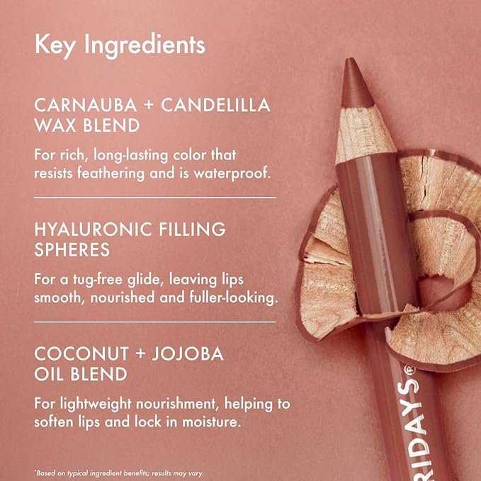 Summer Fridays SoftLine Lip Liner Pencil - Creamy, Long-Lasting Matte Lip Pencil for Sculpted Definition - Skin Care Infused Makeup with Hyaluronic Filling Spheres + Jojoba Oil - Cinnamon (1.02 g)