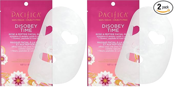Pacifica Disobey Time Facial Mask - Rose and Peptide 1 Pc (Pack of 2)