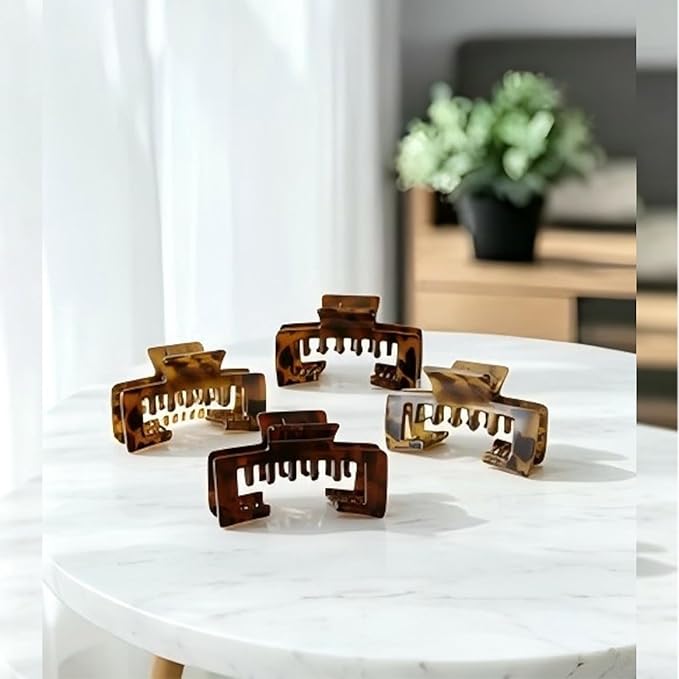 4PCS Hat Claw Clip for Women Large Tortoise Claw Clip for Long Thick Thin Hair Styling Trucker Hat Hair Claw Clips, While Exercising As Baseball Cap Decoration