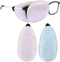 eZAKKA Eye Patches for Adults, Eye Patch for Glasses, Silk Eye Patch Medical for Lazy Eye Patches for Women Amblyopia Strabismus and After Surgery (Light Pink+Light Green)