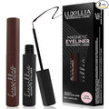 Luxillia Magnetic Eyeliner for Magnetic Eyelashes, Upgraded Strongest Hold, Most Natural Look, Waterproof, Smudge Proof Liquid Liner (Pack of 2) (BLACK & BROWN)