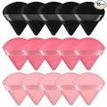 Pimoys 15 Pcs Triangle Powder Puff Pink Velour Makeup Puff, Dry Use for Foundation on Cheeks Forehead Eyes and T-Zone, Reusable for Home Travel and Pro Use